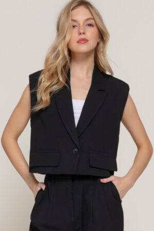 Lapel Collar W/shoulder Pads Vest