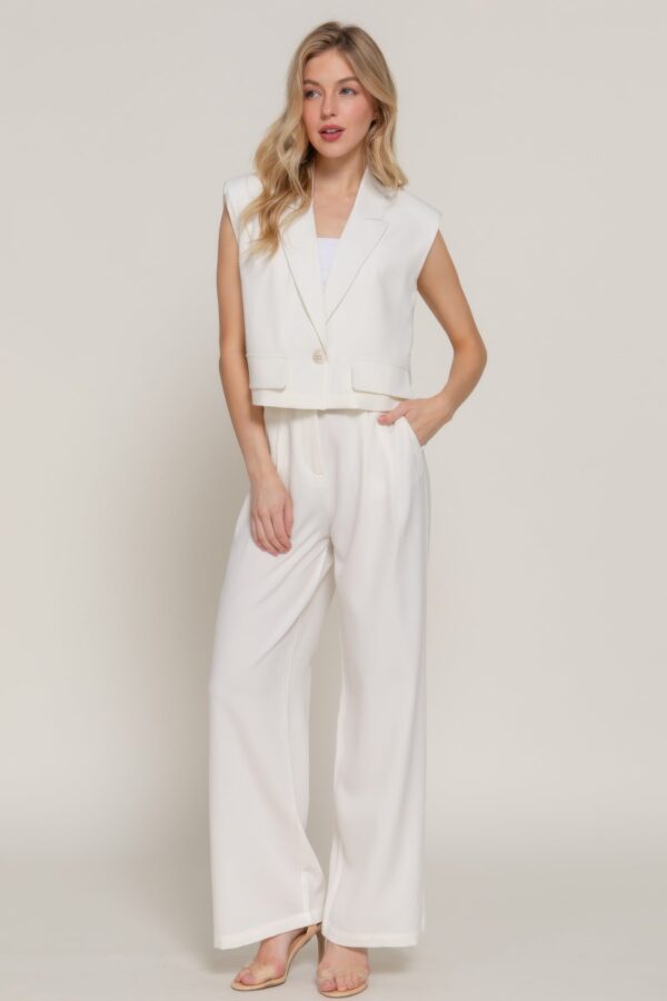Lapel Collar W/shoulder Pads Vest - Image 2