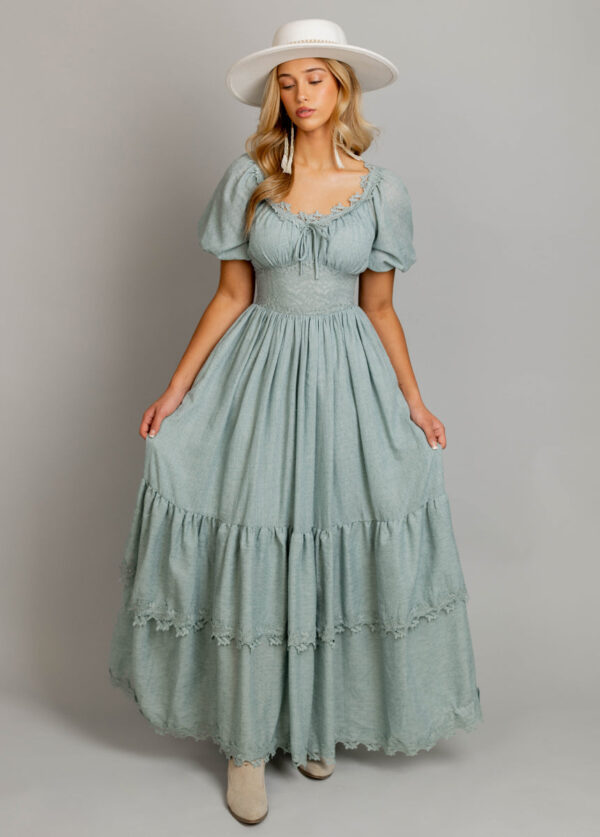 Cristina Dress in Dusty Aqua - Image 11