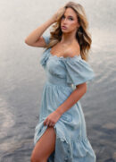 Cristina Dress in Dusty Aqua