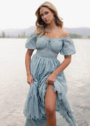 Cristina Dress in Dusty Aqua