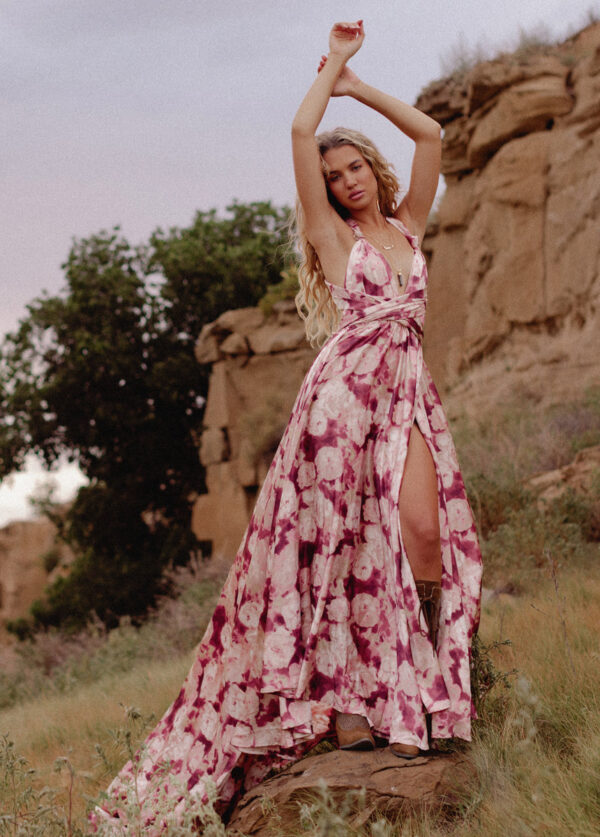 June Impact Dress in Warm Watercolor - Image 3