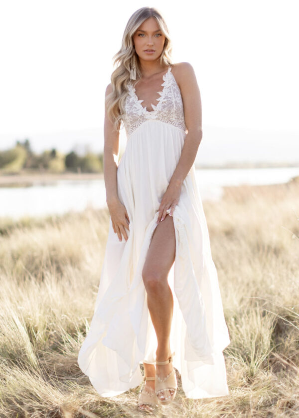 Poesy Dress in Cream - Image 3