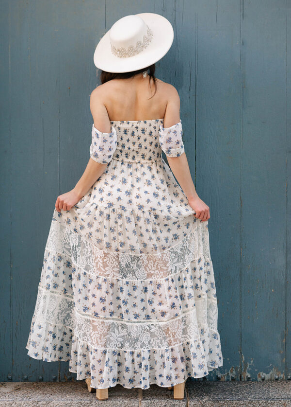 Sirena Dress in Cream Ditsy Floral - Image 6
